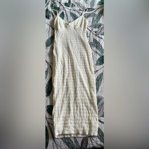 Forever 21 Cream Textured Maxi Dress